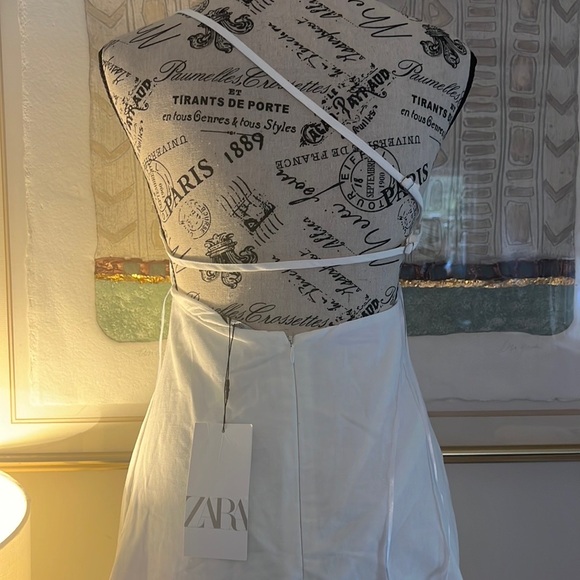 Zara White Halter Sundress Sleeveless Casual - Picture 3 of 8